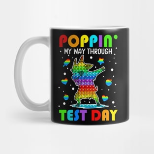 Poppin' My Way Through Test Day Pop It Square Shape Dabbing Mug
